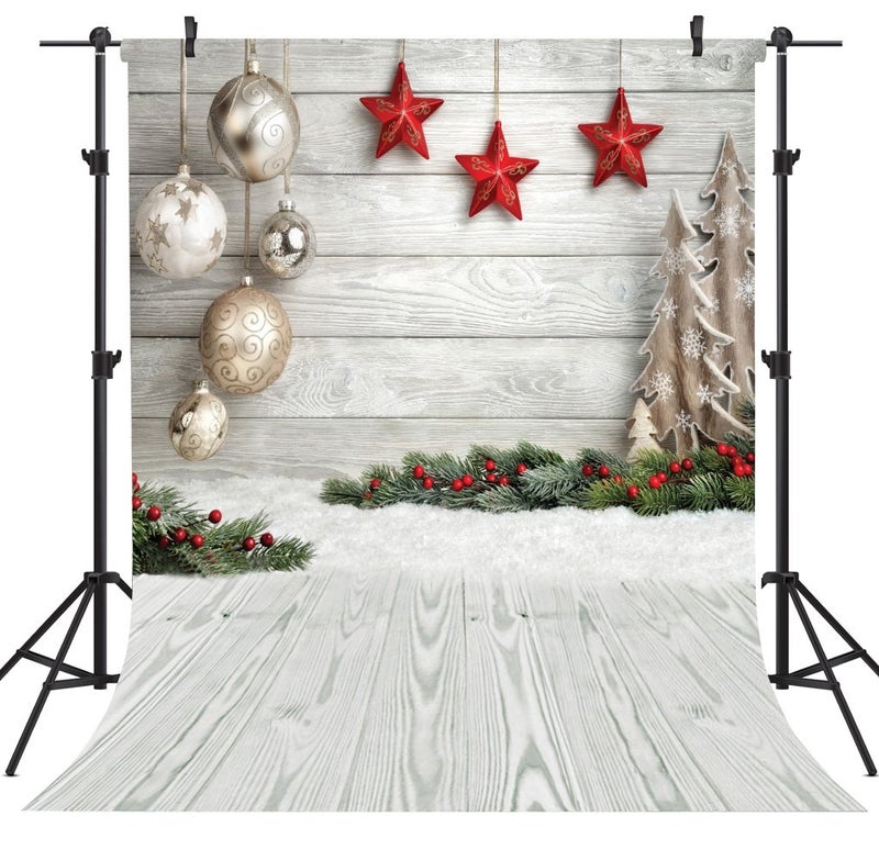 OUYIDA Christmas Theme 5X7FT Vinyl Seamless Pictorial Photography Background Computer-Printed Backdrop SD768C - Image 1
